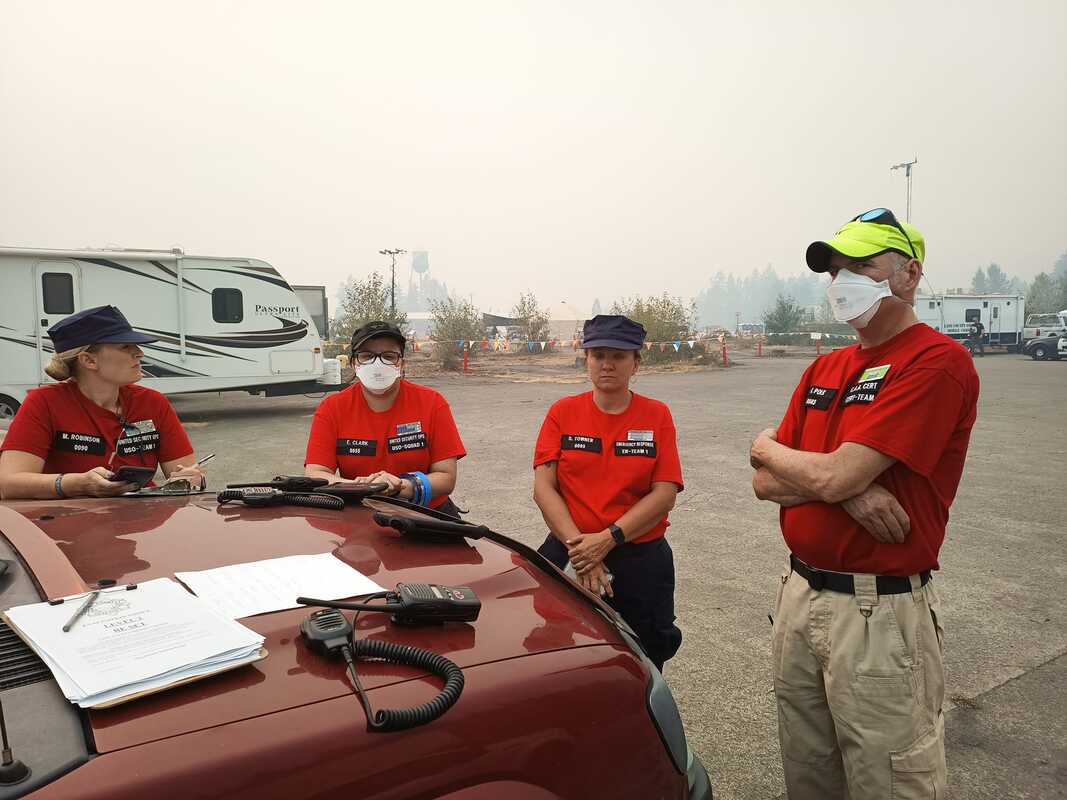 C.A.A. personnel at the Incident Command Post in Oakridge during OP: Urgent Notice II; the 2022 Cedar Creek Fire Response.
